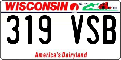 WI license plate 319VSB