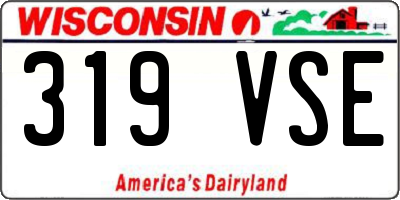 WI license plate 319VSE