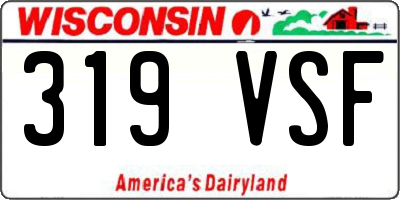 WI license plate 319VSF