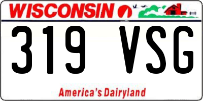 WI license plate 319VSG