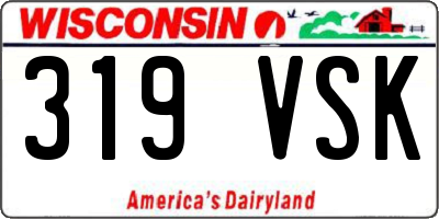 WI license plate 319VSK