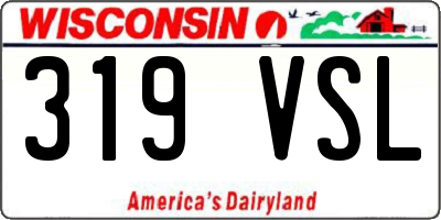 WI license plate 319VSL