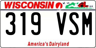 WI license plate 319VSM