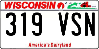 WI license plate 319VSN