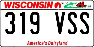 WI license plate 319VSS