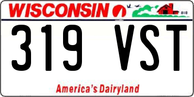 WI license plate 319VST