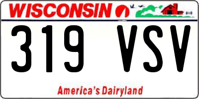 WI license plate 319VSV