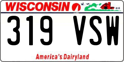 WI license plate 319VSW