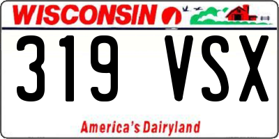 WI license plate 319VSX