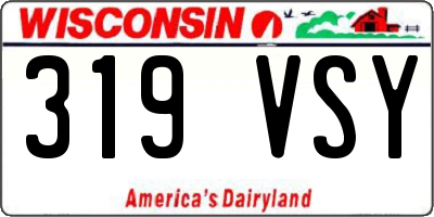 WI license plate 319VSY