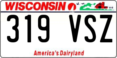 WI license plate 319VSZ