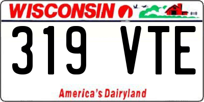 WI license plate 319VTE