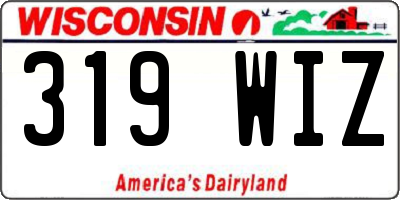 WI license plate 319WIZ