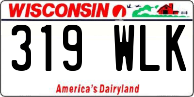 WI license plate 319WLK