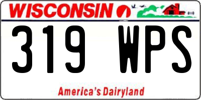 WI license plate 319WPS