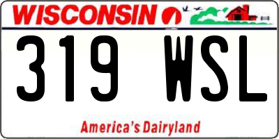 WI license plate 319WSL