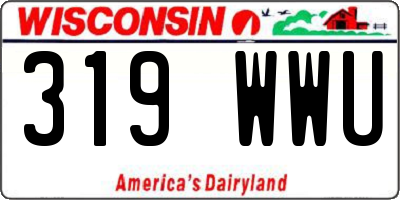WI license plate 319WWU