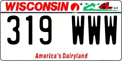 WI license plate 319WWW