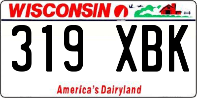 WI license plate 319XBK
