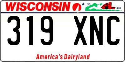 WI license plate 319XNC