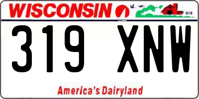 WI license plate 319XNW