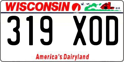 WI license plate 319XOD