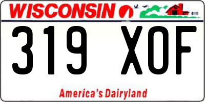 WI license plate 319XOF