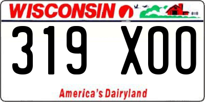 WI license plate 319XOO
