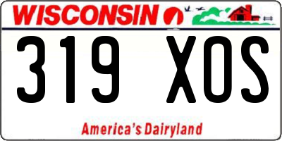 WI license plate 319XOS