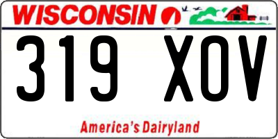 WI license plate 319XOV