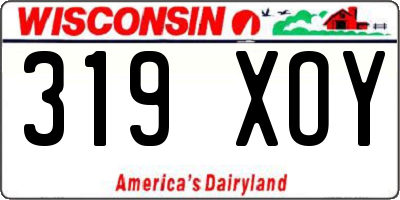 WI license plate 319XOY
