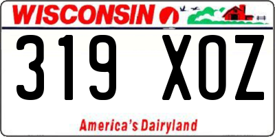 WI license plate 319XOZ