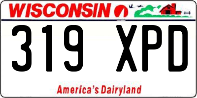 WI license plate 319XPD