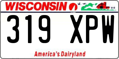 WI license plate 319XPW