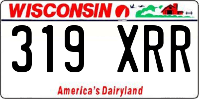 WI license plate 319XRR