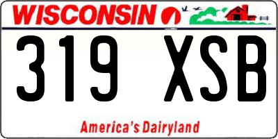WI license plate 319XSB