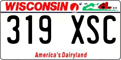 WI license plate 319XSC