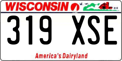 WI license plate 319XSE