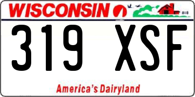 WI license plate 319XSF