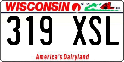 WI license plate 319XSL