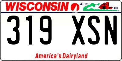 WI license plate 319XSN