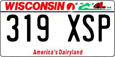 WI license plate 319XSP