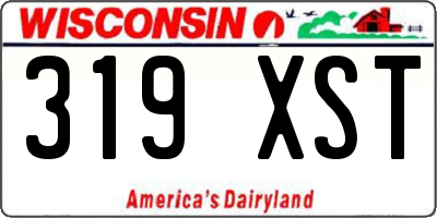 WI license plate 319XST