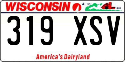 WI license plate 319XSV