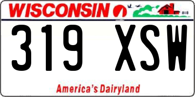 WI license plate 319XSW