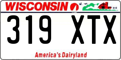WI license plate 319XTX
