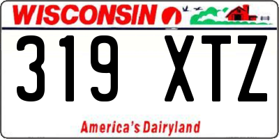 WI license plate 319XTZ