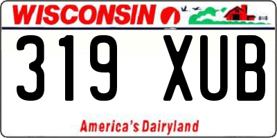 WI license plate 319XUB