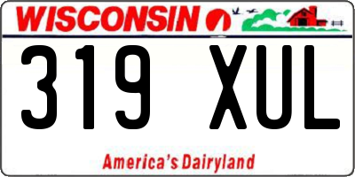 WI license plate 319XUL