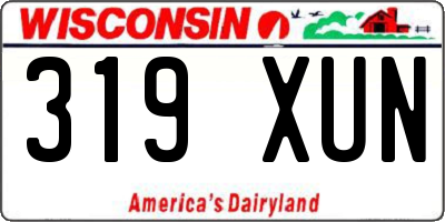 WI license plate 319XUN